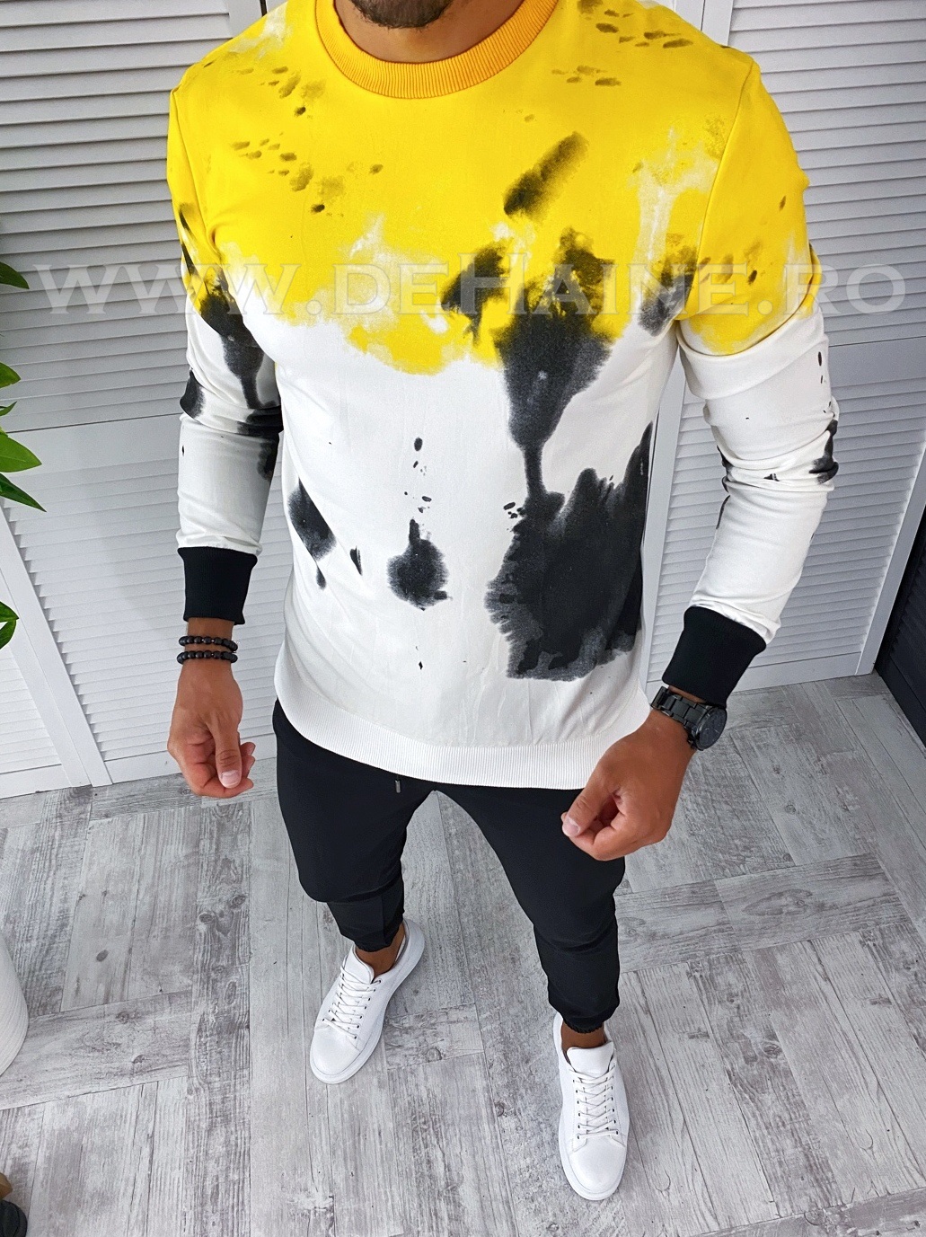 Bluza barbati alba slim fit 2565 n5-7